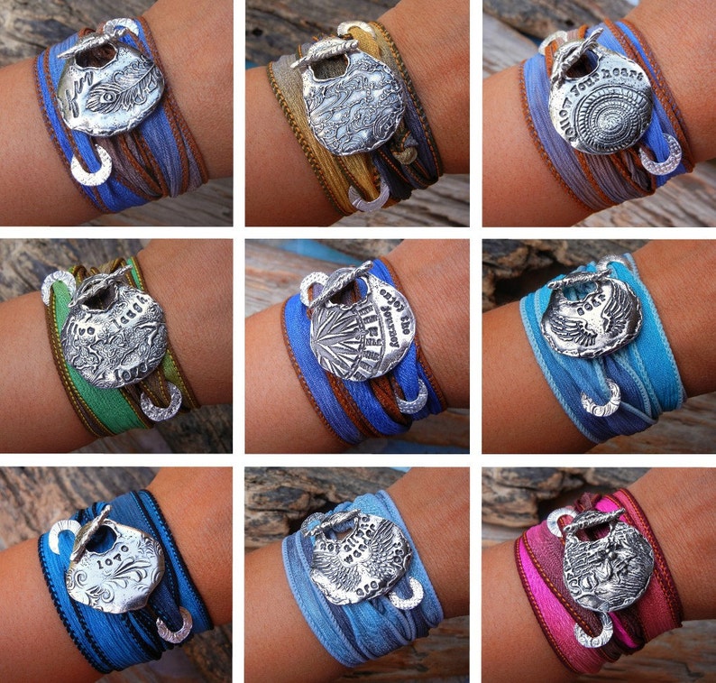 Sterling silver handmade wrap bracelet by HappyGoLicky Jewelry
