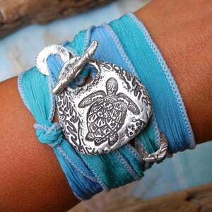 Boho jewelry wrap bracelet in sterling silver by HappyGoLicky Jewelry