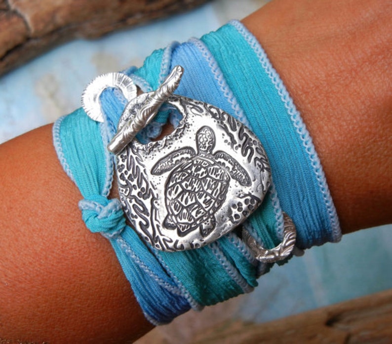 Boho jewelry wrap bracelet in sterling silver by HappyGoLicky Jewelry