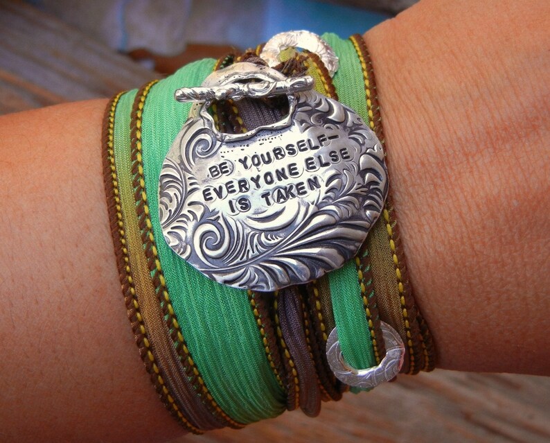 Boho jewelry wrap bracelet in sterling silver by HappyGoLicky Jewelry