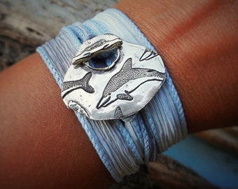 Nautical Jewelry, Nautical Bracelet, Nautical Wrap Bracelet, Wearable Nautical Art Decor