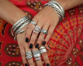 Boho Rings, Boho Jewelry, Handmade Boho Rings, Sterling Silver Boho Ring, Bohemian Jewelry Bohemian Rings, Cool Peace Sign Hippie Boho Ring