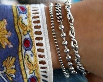 Silver Stackers, Silver Bracelets, Sterling Silver Set, Sterling Silver, Triad Set of Bracelets, Stacking Bracelets, Bracelet Stacking Set