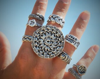 Statement Jewelry Statement RING, Statement Ring Fashion Jewelry Ring Sterling Silver Statement Ring Large Huge Giant RING Circle Round Ring