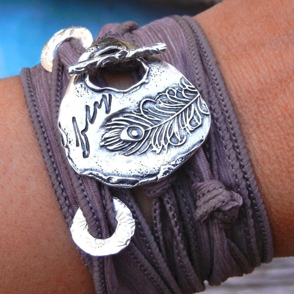 Silk Wrap Bracelets by HappyGoLicky Jewelry, WRAP Bracelet, Silk Wrap Bracelet, Sterling Silver Wrap Bracelets, Silver Bracelet, Best Seller