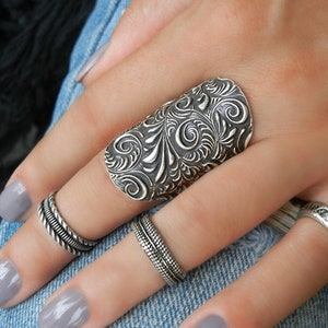 Statement Ring, Statement Jewelry, STERLING SILVER Statement Ring, Cocktail Ring, Tall Ring, Wide Ring, Chunky Ring, Boho Statement Ring image 9