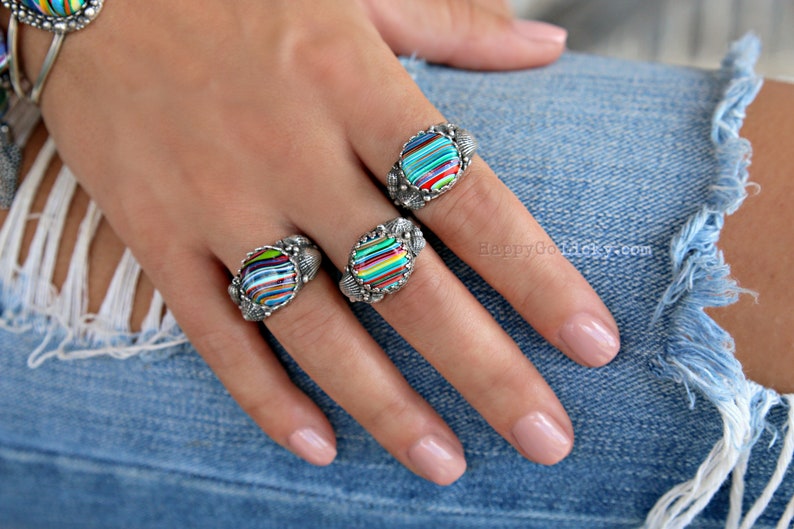 Nautical Jewelry Surfboard Resin Ring Nautical Ring Rings with Shells Beach Shell Silver Ring Ocean Jewelry Sterling Silver Shell Ring