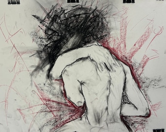 Expressionism, Abstract, Oil, charcole, Painting/Drawing/Mixed media art piece
