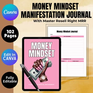 Geld Mindset Journal Master Weiterverkaufsrechte | Geld Manifestieren | Journal Journal | Canva Template PLR | Eigenmarkenrechte,Passives Einkommen