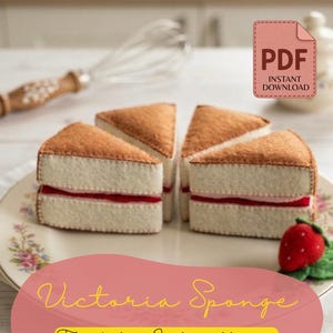 Patrón de comida de fieltro de Victoria Sponge: juguete de cocina (descarga en PDF)