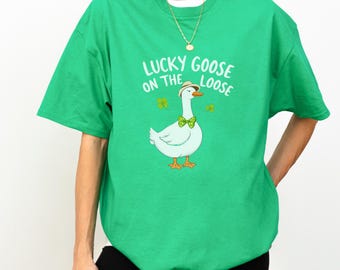 Lucky Goose St Patrick's Day Tee: Funny Irish Graphic T-Shirt