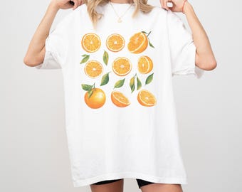 Vintage Orange Fruit Comfort Colors Shirt: Summer Citrus Graphic Tee
