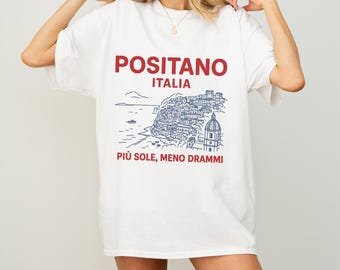 Vintage Positano Italy T-Shirt: Amalfi Coast Travel Tee
