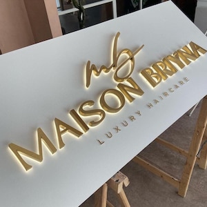 Custom 3D Metal Signage, Salon Logo Sign, Backlit Business Signs, Illuminated Letter Sign, Outdoor Light Sign, Lasercut Signboard, LED Signs