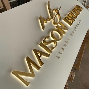 Custom 3D Metal Signage, Salon Sign, Backlit Logo Sign, Business Sign, Illuminated Letter Sign, Outdoor Light Sign, LED Sign, 3D Signboard