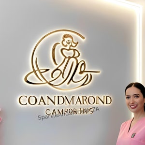 Letrero retroiluminado personalizado, letrero con logotipo de salón, letrero cortado a láser para negocios, letras metálicas 3D para oficina, letrero con logotipo de empresa, letrero con letras iluminadas
