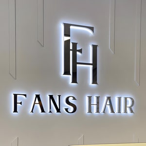 Letrero de escaparate, letrero de salón de belleza, letrero con logotipo comercial, letrero retroiluminado, letreros de metal en 3D, letrero iluminado, letras de metal grandes, letrero de fachada