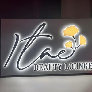 Lasercut Signboard, Aesthetic Salon Sign, Reception Sign Logo, 3D Metal Signage, Backlit Business Sign, Shop Sign Logo With Raised 3D Design
