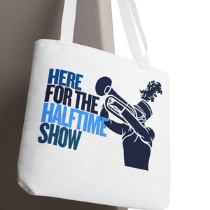 Band Mom Tote Bag White Cotton Halftime Show Tote With Trumpet Design For Marching Band Football Games Competitions And Band Camp Essentials