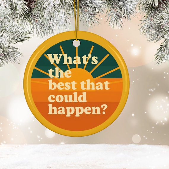 Motivational Ornament Retro Sun Quote Ceramic Positivity Gift Uplifting Message Holiday Decor For Mental Health Support Desk Or Tree Accent