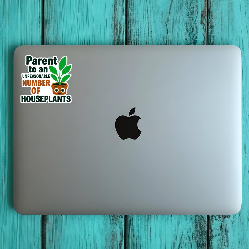 Indoor plant decal with bold retro lettering, ideal for greenhouse, garden shed, or plant display decor