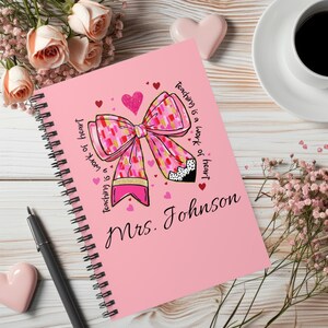 Personalized Teacher Gift Notebook - Ruled Line, Custom Teacher Gift, Valentine's Day gift for teacher Teacher Appreciation Gift