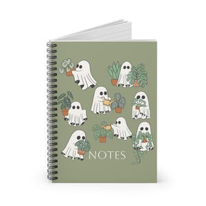 Ghost Plant Halloween Spiral Notebook, halloween journal, ghost journal, plant lover journal, spooky notebook, Halloween image 9