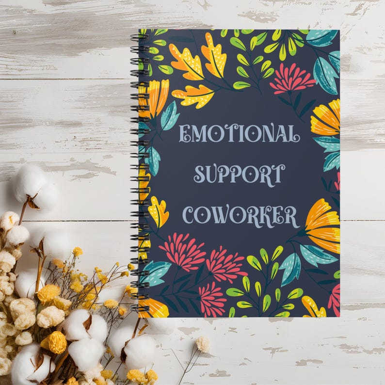 Cuaderno espiral divertido, diario de apoyo emocional para compañeros de trabajo, regalos laborales, regalo de Navidad para compañeros de trabajo, regalo de broma para la oficina, cuaderno de líneas rayadas imagen 5