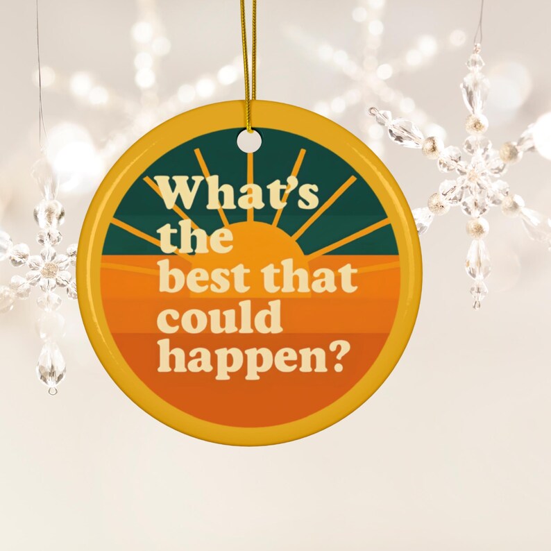 Retro-style ornament for teachers, friends, or mental health advocates, promoting positive energy in any space