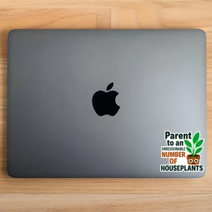 Waterproof vinyl sticker for plant moms and gardeners, features humorous quote and retro-inspired typography
