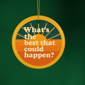 Retro-style ornament for teachers, friends, or mental health advocates, promoting positive energy in any space