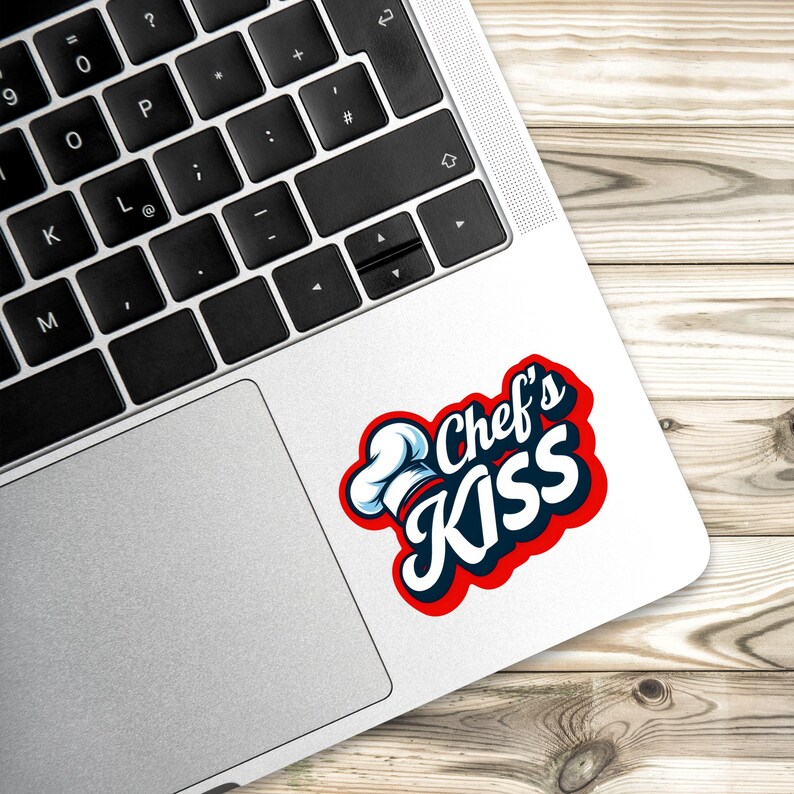 Chef's Kiss Sticker, Chef Vinyl Decal, Chefs Hat, Laptop & Kitchen ...