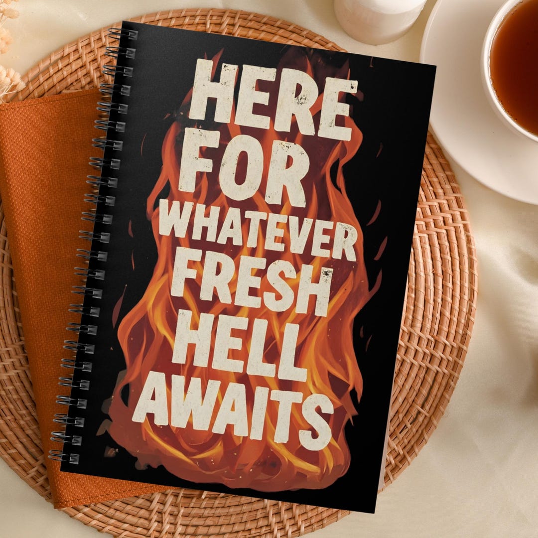 Sarcastic 6x8 Notebook Funny Dumpster Fire Journal Coworker Gift Work ...