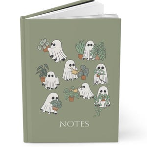 Ghost Plant Halloween Spiral Notebook, halloween journal, ghost journal, plant lover journal, spooky notebook, Halloween 5.75x8 Hardcover
