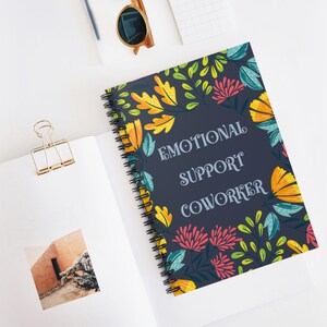 Cuaderno espiral divertido, diario de apoyo emocional para compañeros de trabajo, regalos laborales, regalo de Navidad para compañeros de trabajo, regalo de broma para la oficina, cuaderno de líneas rayadas imagen 4