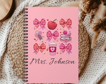 Cuaderno personalizado con líneas, regalo de San Valentín para profesores, regalo de agradecimiento para profesores.