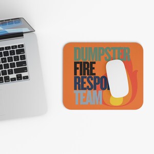 Dumpster Fire Response Team Mouse Pad, Funny Office Gift for Coworker, Rectangle Pad, Work Desk Decor, Dumpster Fire Gift, admin assistant zdjęcie 6