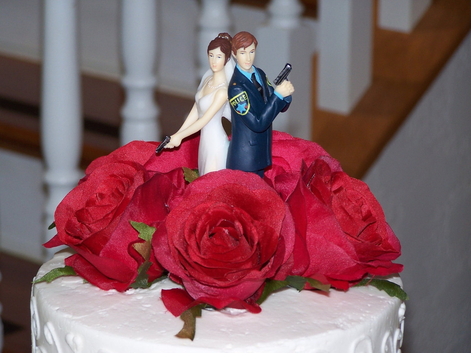 Police Officer Bride Groom Guns Wedding Cake Topper law Etsy