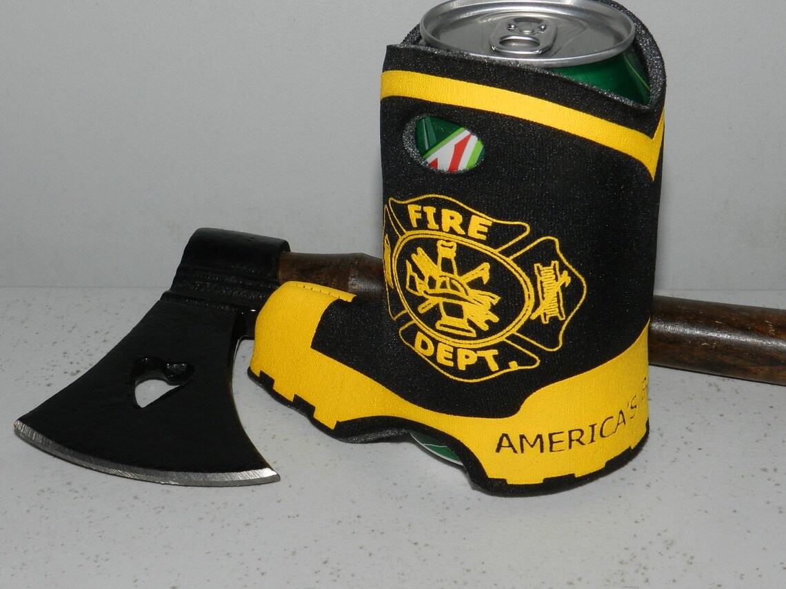 Fire department dept Boot wedding beer can bottle cooler Etsy