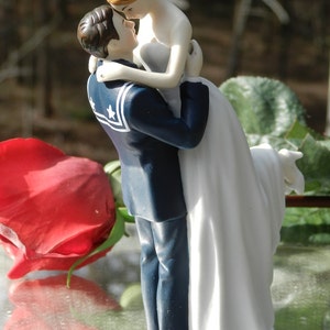 Military USN Navy Sailor Wedding Cake Topper sexy pose Bride | Etsy