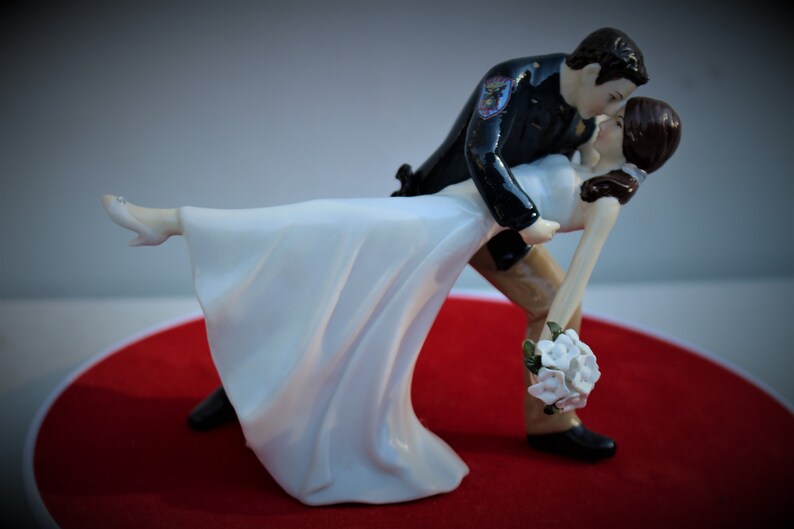 Police Officer cop groom uniform Wedding Cake Topper Dance Etsy