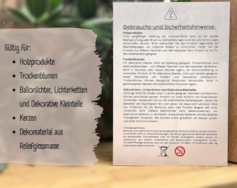 Candles, Casting Clay, Wood & Dried Flowers - Instructions for Use and Safety (100 pieces)