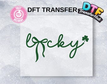 Lucky Shamrock Bow DTF Transfer, St. Patrick's Day Heat Transfer