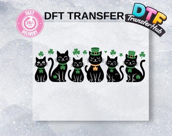 St. Patrick's Day Leprechaun Cats DTF Heat Transfer