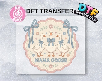Mama Goose DTF Heat Transfer, Retro 1980s Cottage Core Goose Design
