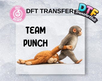 Team Punch Monkey Lover DTF Transfer, Ready to Press Heat Transfer Design