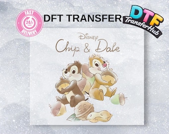 Transfert DTF Chip and Dale, Disney Chipmunks Besties prêt à presser, DTF personnalisé bricolage, film de transfert thermique