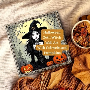Gothic Halloween Witch Art Print: Spooky Home Decor (JPEG Digital Download