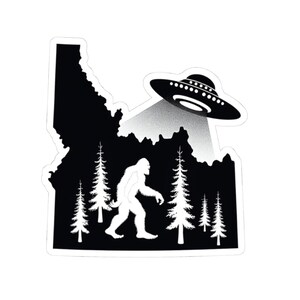 Bigfoot-sticker: Idaho Sasquatch-vinylsticker - laptop, auto, dagboek