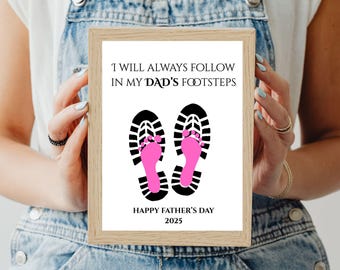 Father's Day Footprint Art, DIY Gift (Digital Printable)